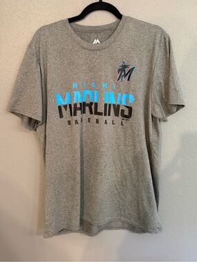 Majestic Miami Marlins Gray Tee